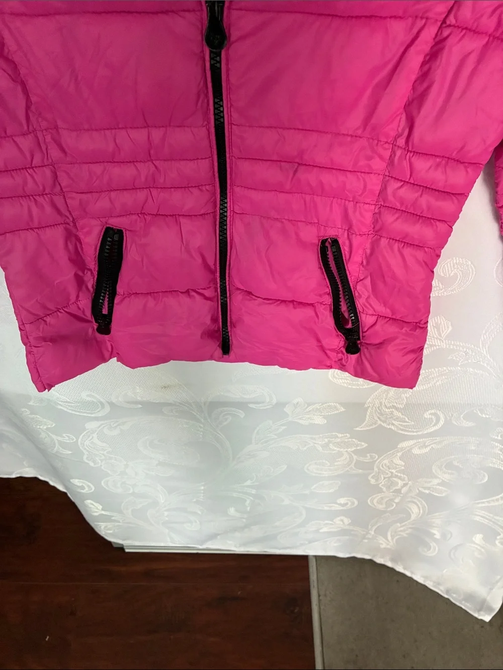 Justice Bright Pink Quilted Puffer Jacket